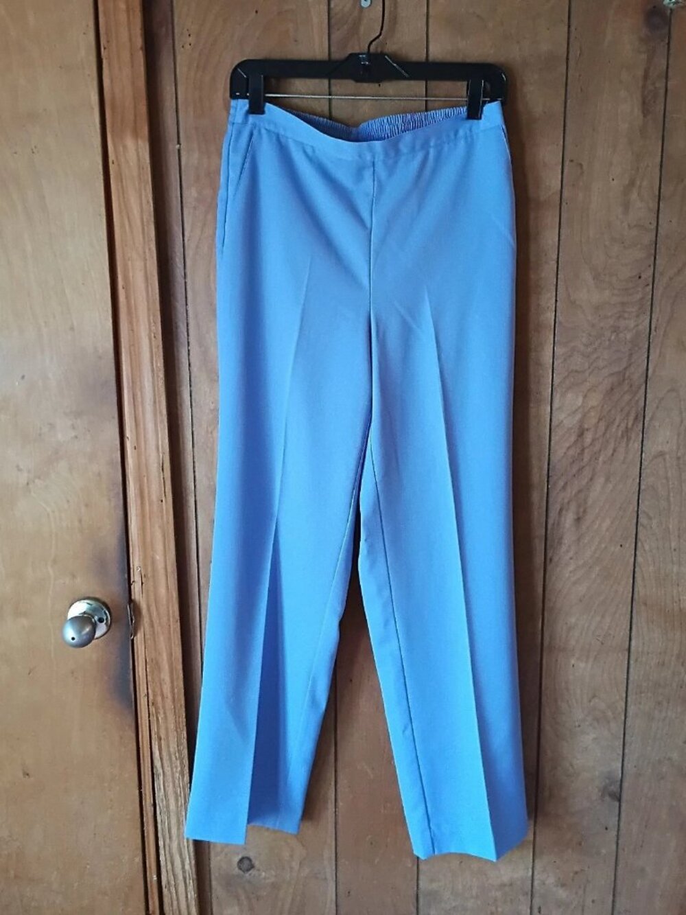 Alfred Dunner Womens Pants Size 10 Lavender Pull On Elastic Waist Pockets